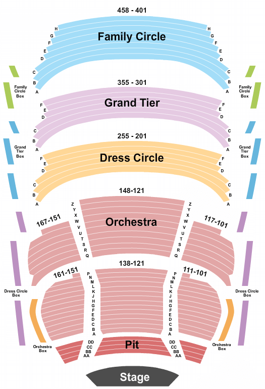 Fox Cities Performing Arts Center Book of Mormon Seating Chart
